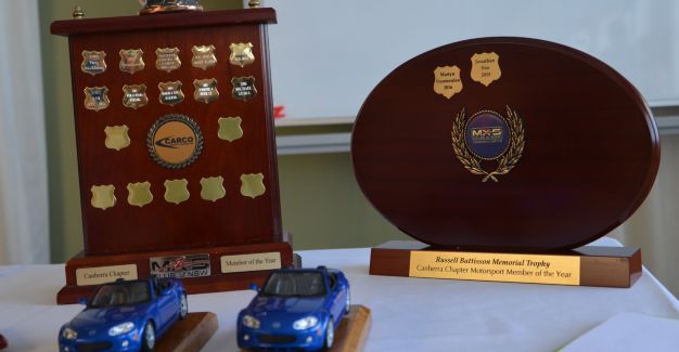 The Canberra Chapter Member of the Year and Russell Battisson Memorial Trophy for the Canberra Chapter Motorsport Member of the Year Perpetual Trophies 